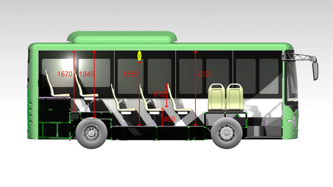 Batteria un trasporto elettrico 6.6m da 122,2 KWH Mini Buses For Eco Friendly
