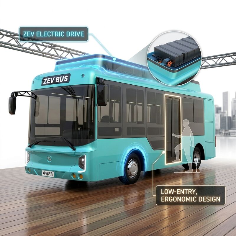 6.6m Mini Bus Elettrico EV Bus con Trasmissione Automatica e Capacità di 23 Posti